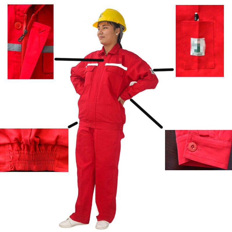 棉工作服春秋款 專為車間工人設計的雙層油田勞保服